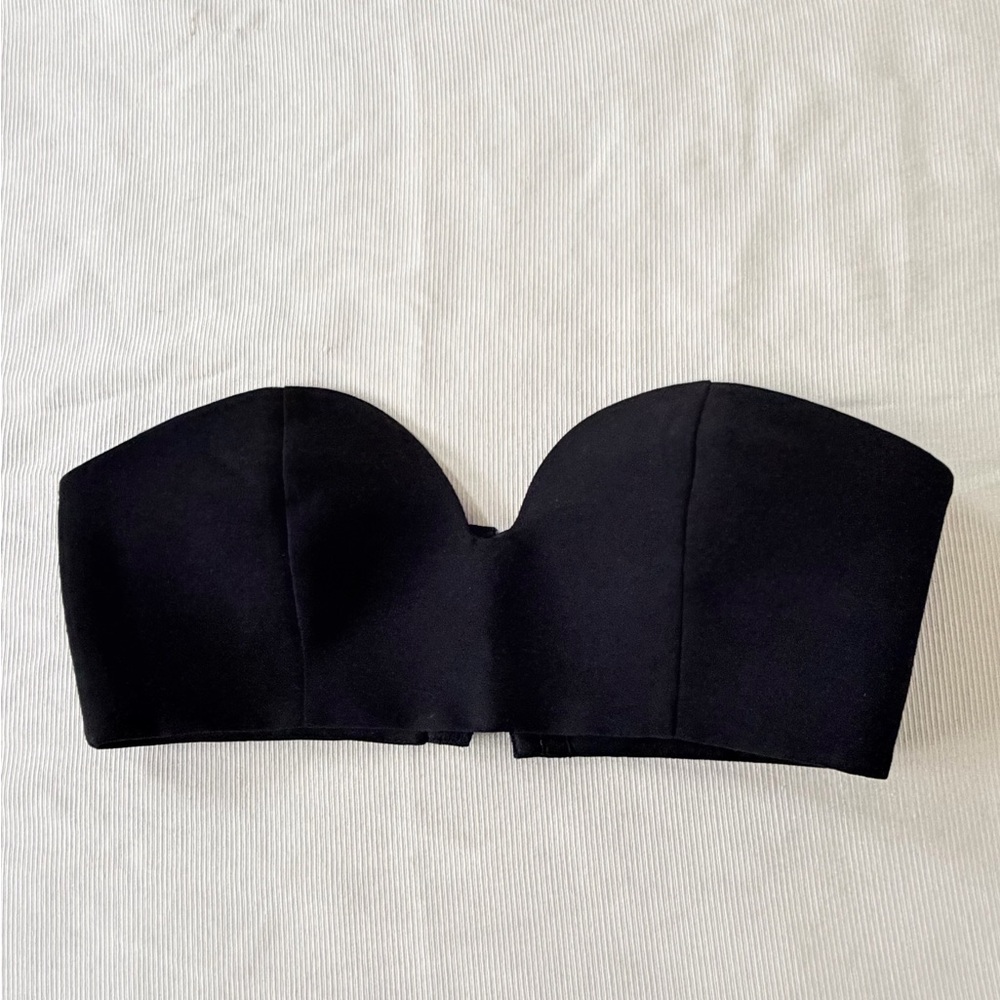 Zara Womens Bralette Crop Top Strapless Black Medium M